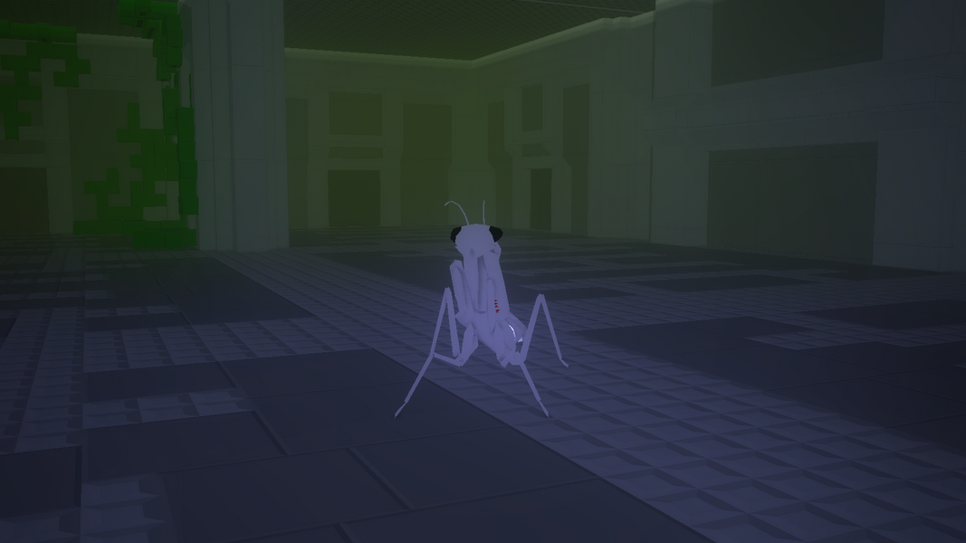A Mantis preparing its charge attack