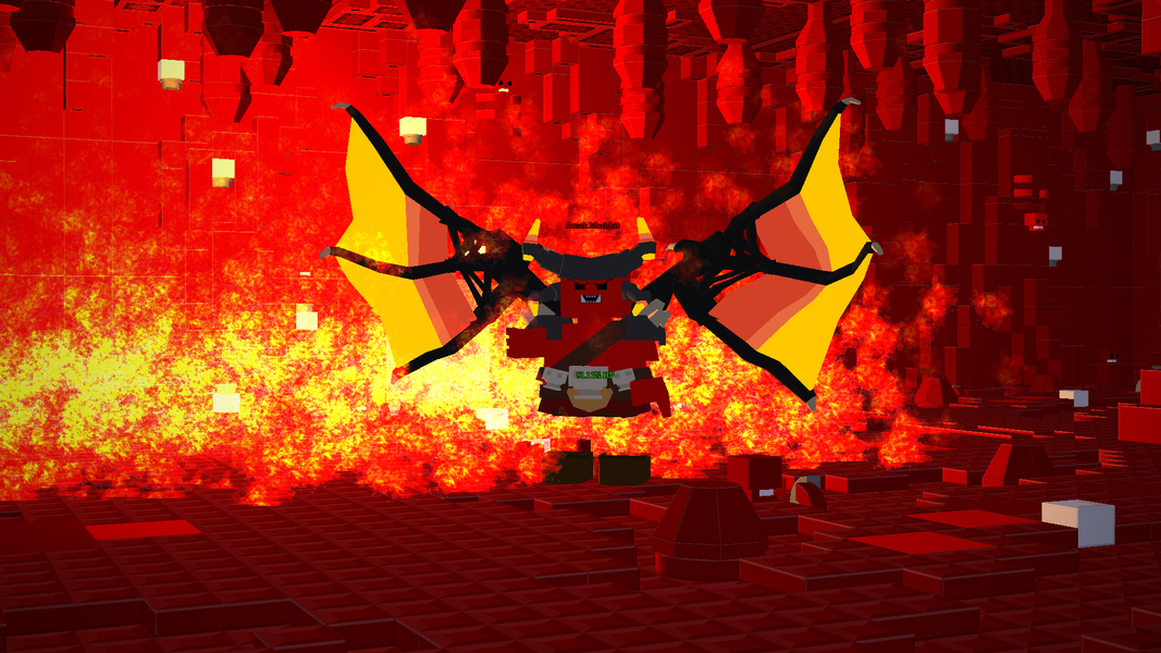 The Mashhit standing near the effects of its fire attack